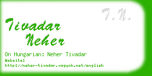 tivadar neher business card